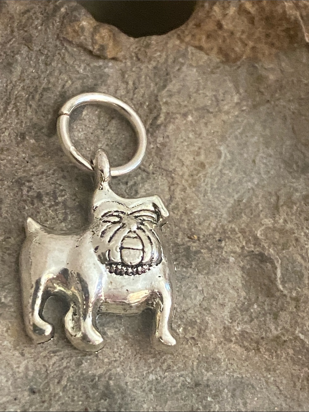 5/$10❤️❤️❤️NEW Bulldog Silver Tone Zinc Alloy Charm Pendant